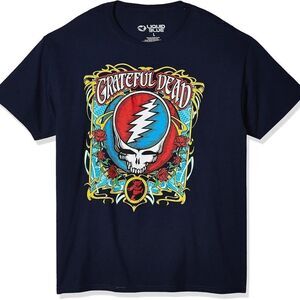 Liquid Blue L Grateful Dead Steal Your Roses Tee Blue/Patchwork